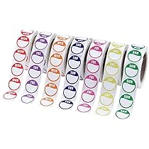 お値下げ▲曜日シール 丸型 7ロール7000枚 海外 ロールシール ステッカー お値下げ△曜日シール 丸型 7ロール7000枚 海外 ロールシール